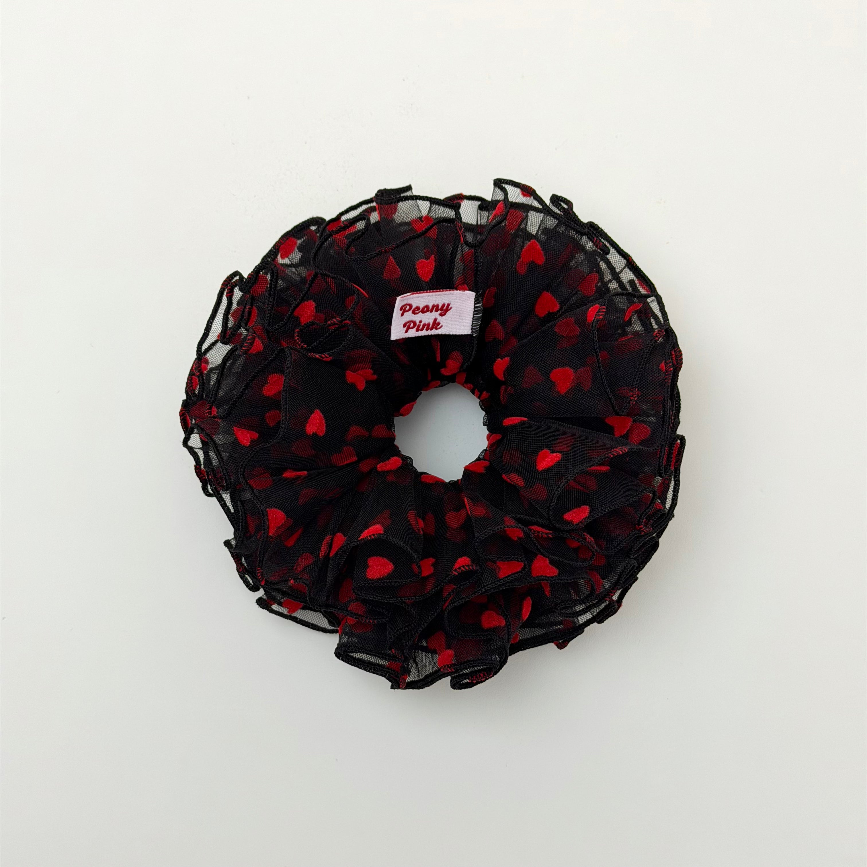 Heart Tulle Fluffy Scrunchie